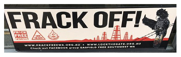 Frack Off signage